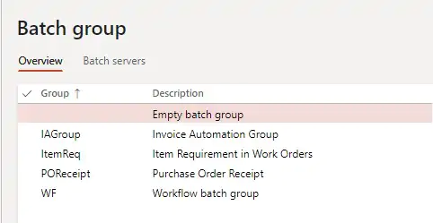 Batch group overview